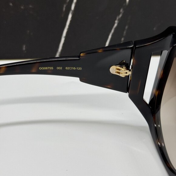 NEW GUCCI GG0875S 002 HAVANA SQUARE WOMEN SUNGLASSES